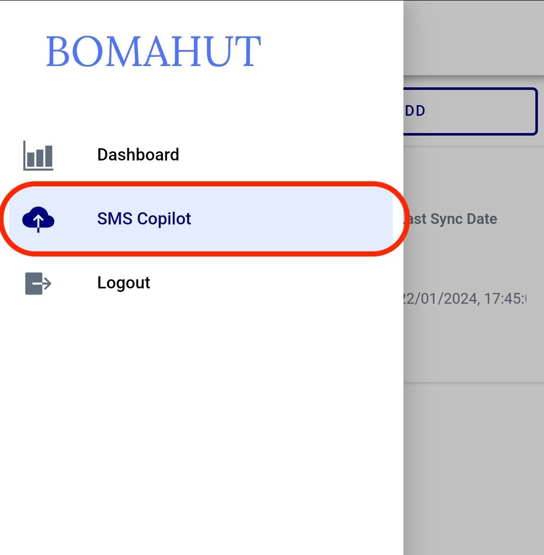Select SMS Copilot in the app menu